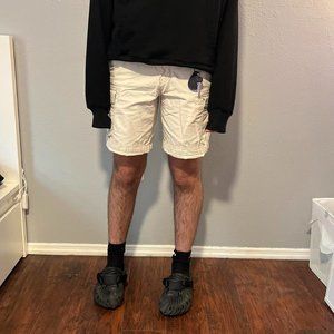 Men's White and Tan Shorts